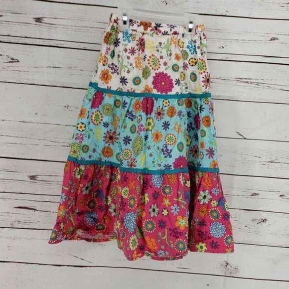 J. Khaki Girls Boho Gypsy Floral‎ Multi Colored Skirt Size Small - Picture 3 of 4